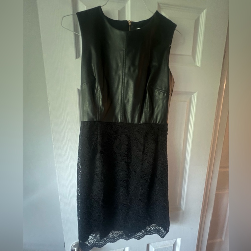 Calvin Klein lace and leather dress size 6